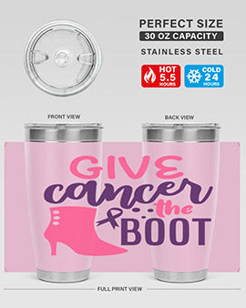 give cancer the boot Style 1#- breast cancer- Tumbler