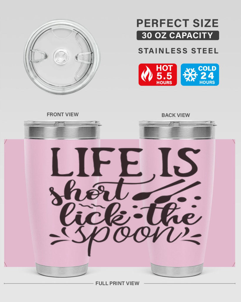 life is short lick the spoon 23#- kitchen- Tumbler