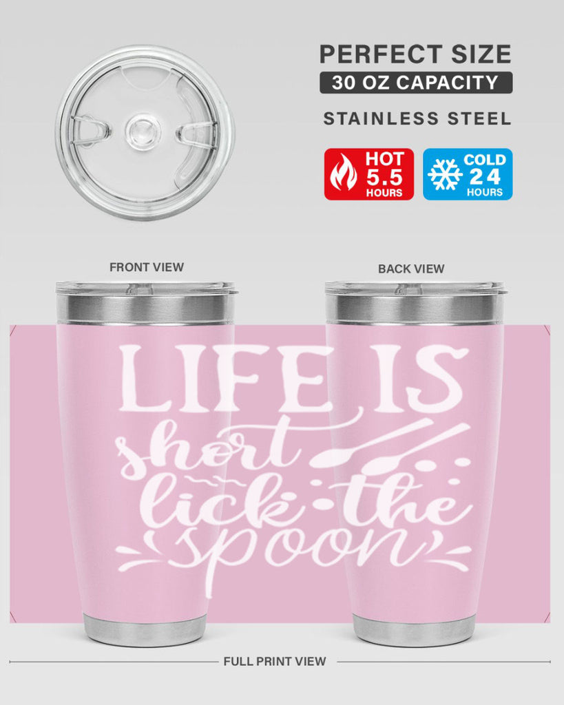 life is short lick the spoon 25#- kitchen- Tumbler