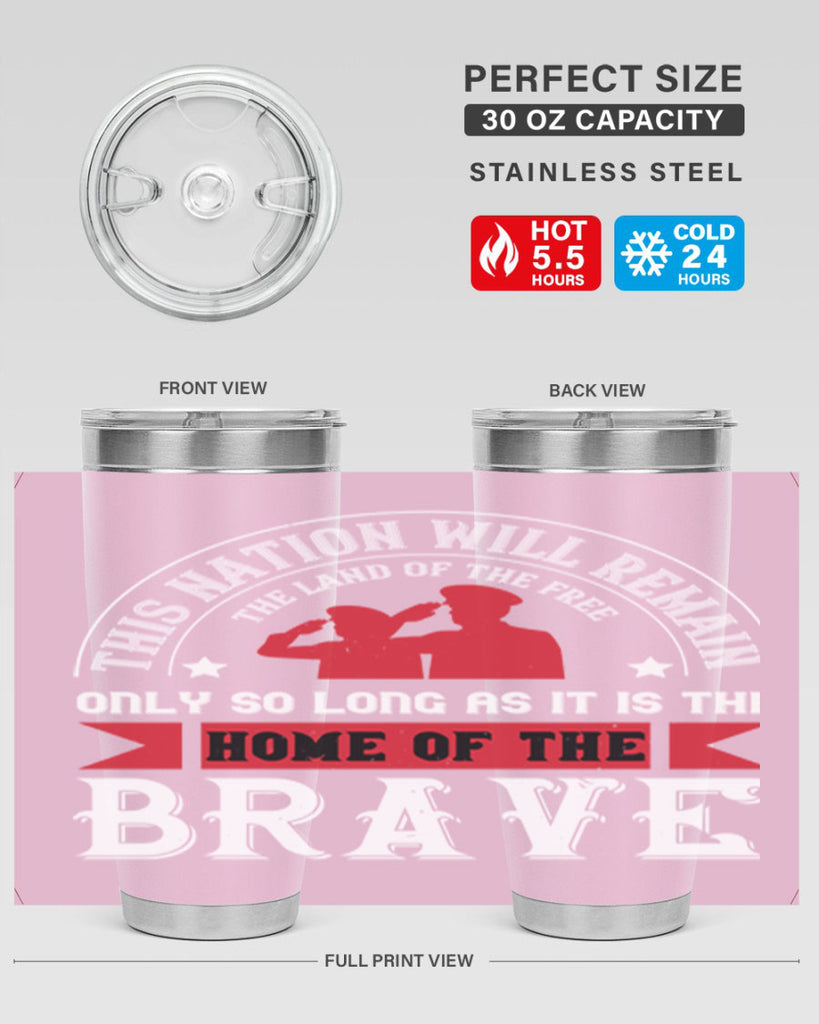 this nation will remain the land of the free only so long as it is the home of the brave 18#- Veterns Day- Tumbler