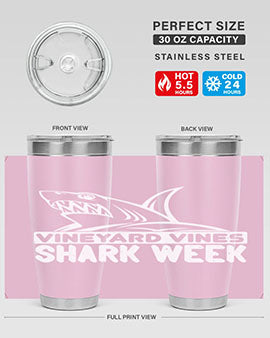 vineyard vines Shark Week Style 8#- shark  fish- Tumbler