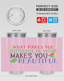 what makes you different is what makes you beautiful Style 3#- autism- Tumbler