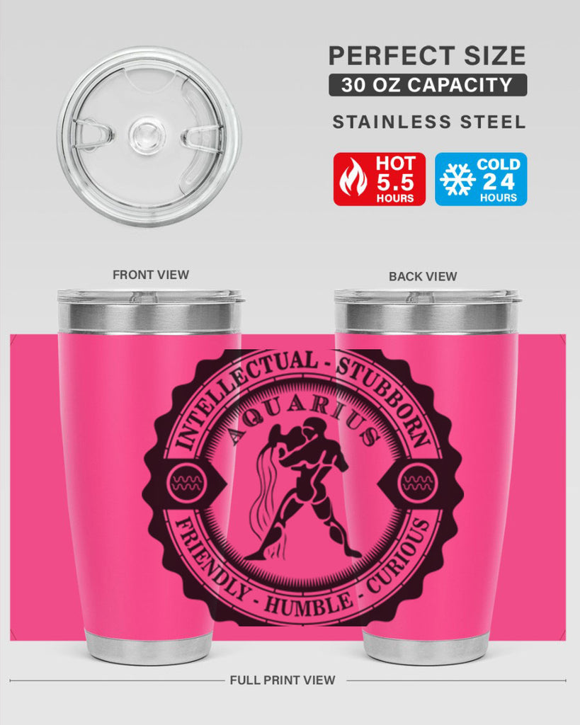 Aquarius balck 44#- zodiac- Tumbler