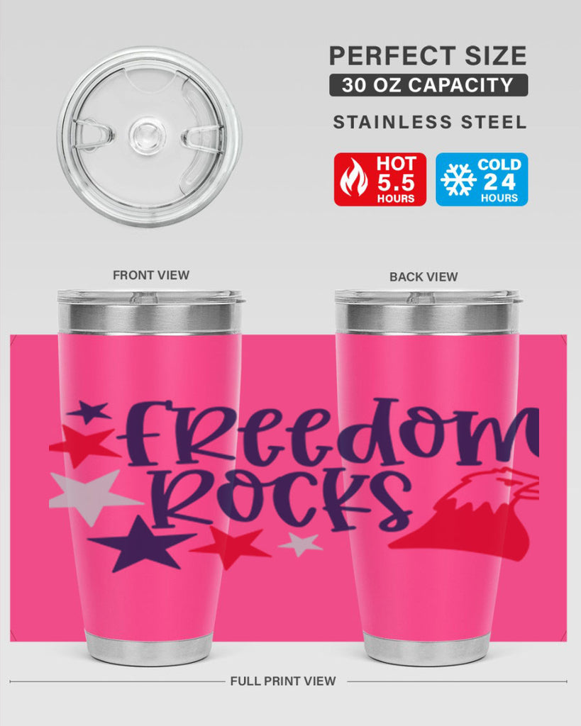 Freedom Rocks Style 148#- Fourt Of July- Tumbler