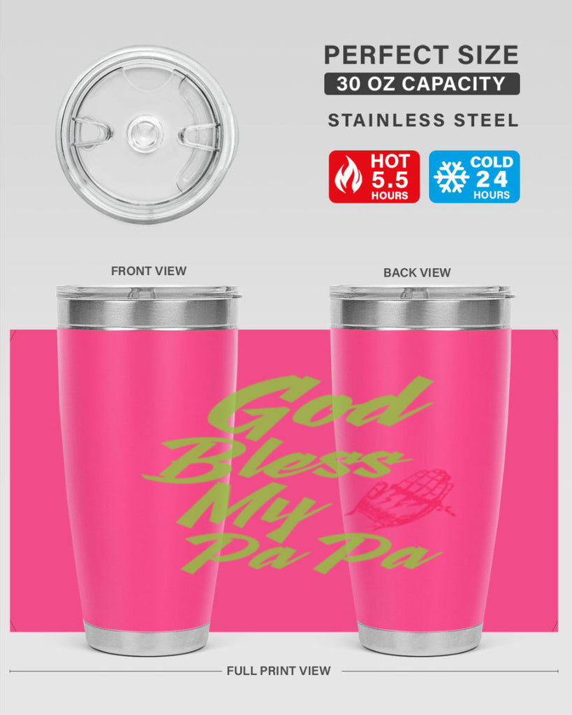 God Bless Papa 107#- grandpa - papa- Tumbler