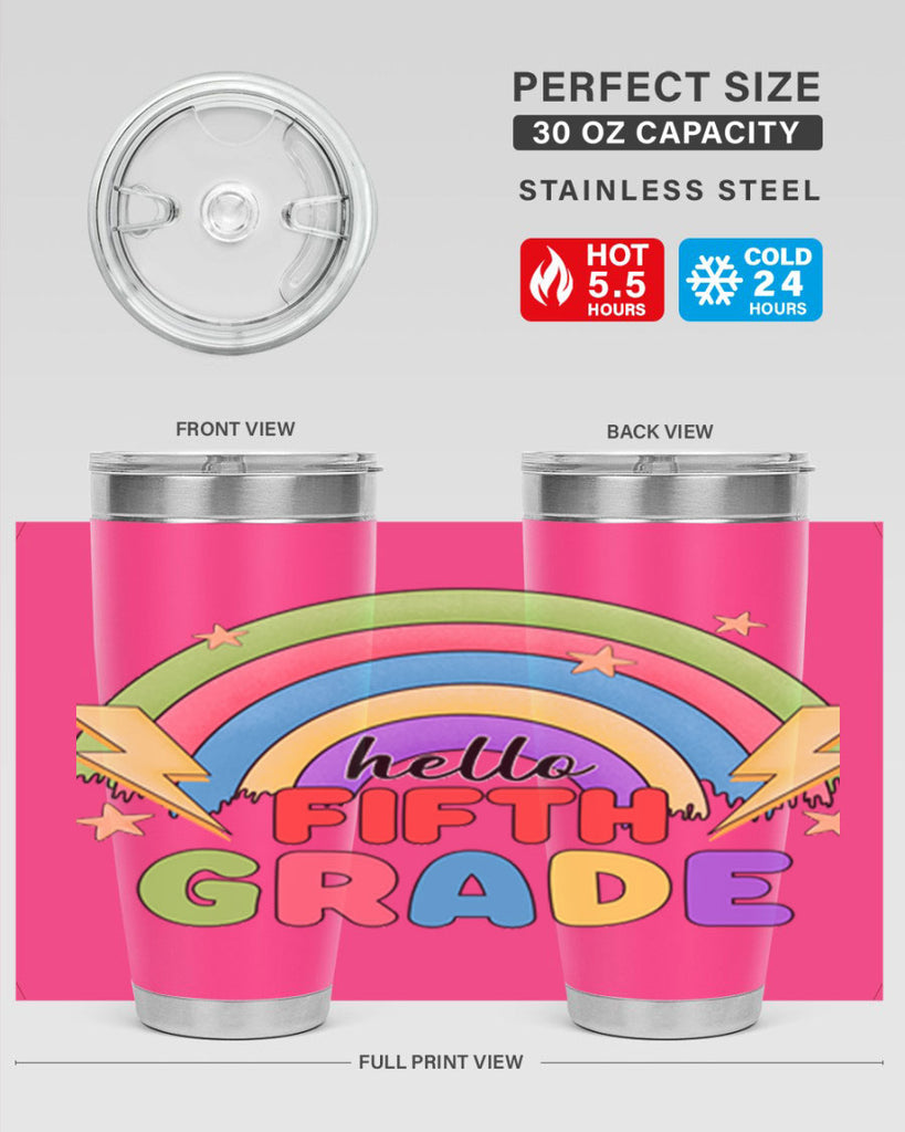 Hello 5th Grade Rainbow 14#- 5th grade- Tumbler