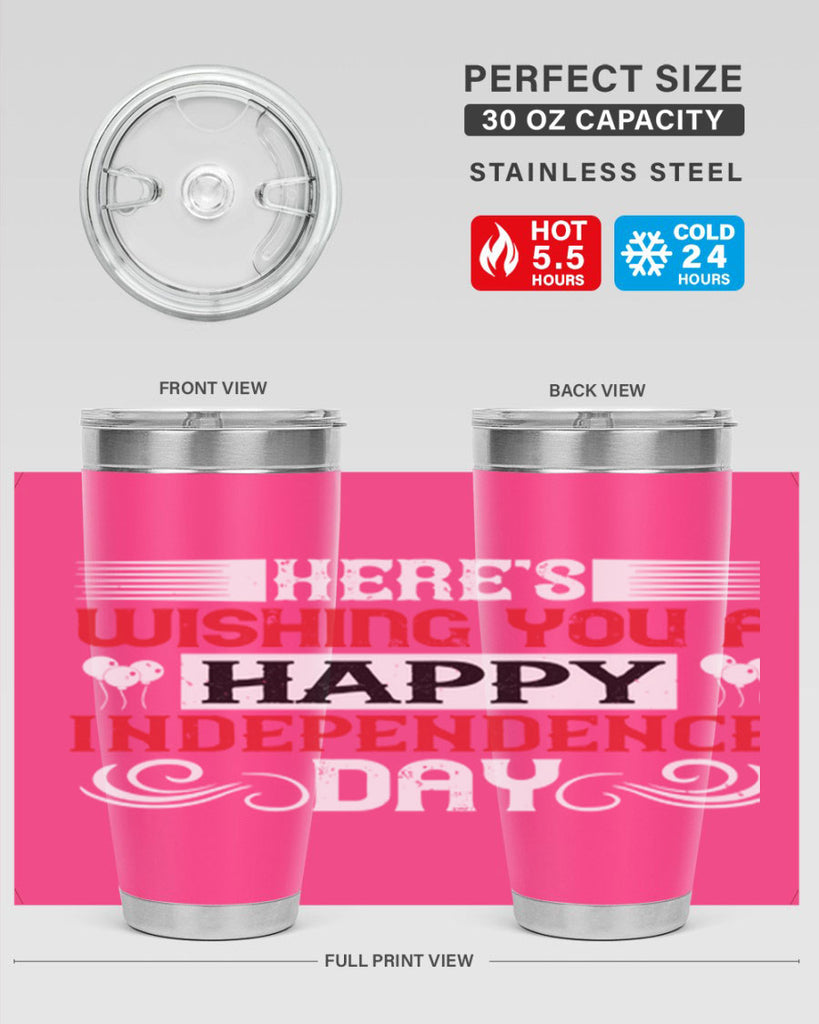 Heres wishing you a happy Independence Day Style 111#- Fourt Of July- Tumbler