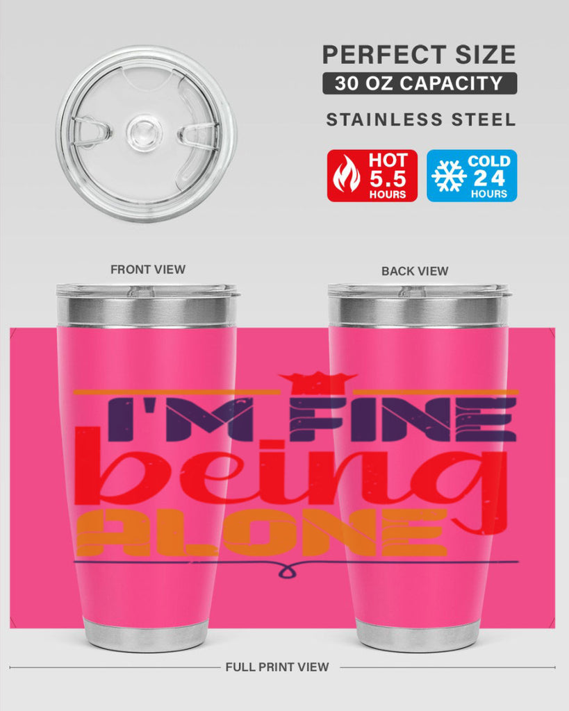 Im fine being alone 36#- chess- Tumbler
