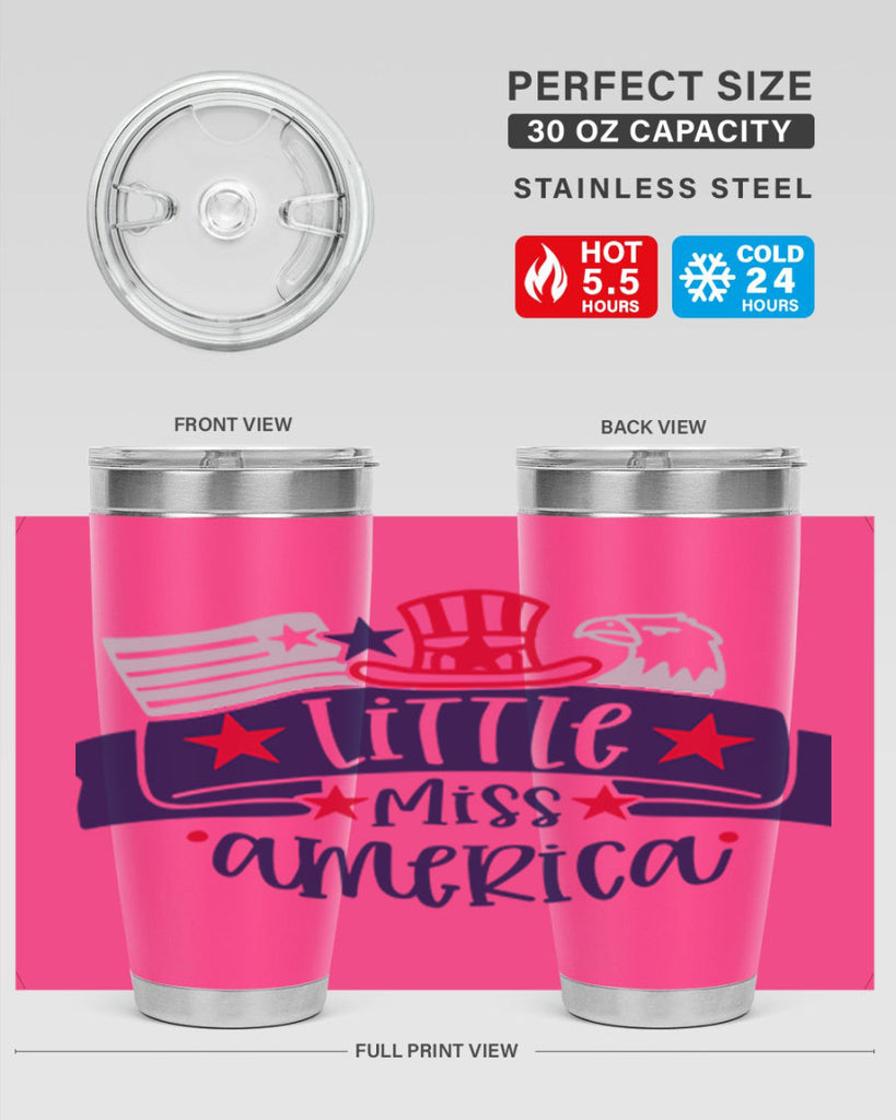 Little Miss America Style 162#- Fourt Of July- Tumbler