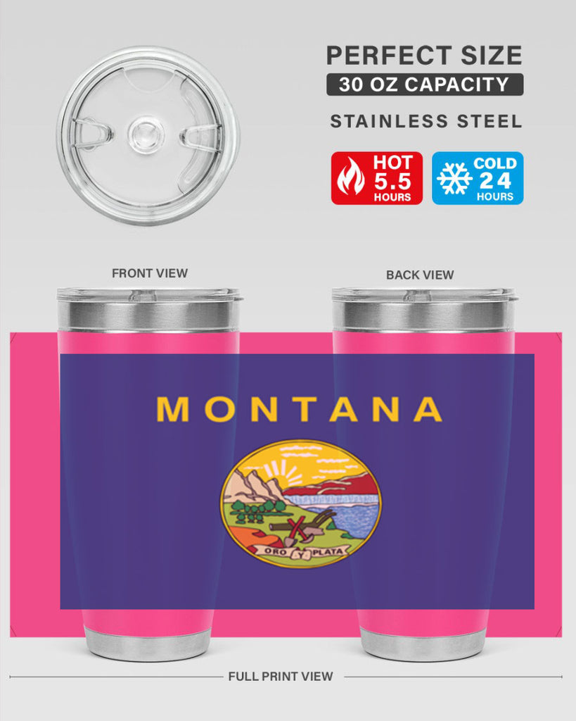 Montana 26#- Us Flags- Tumbler