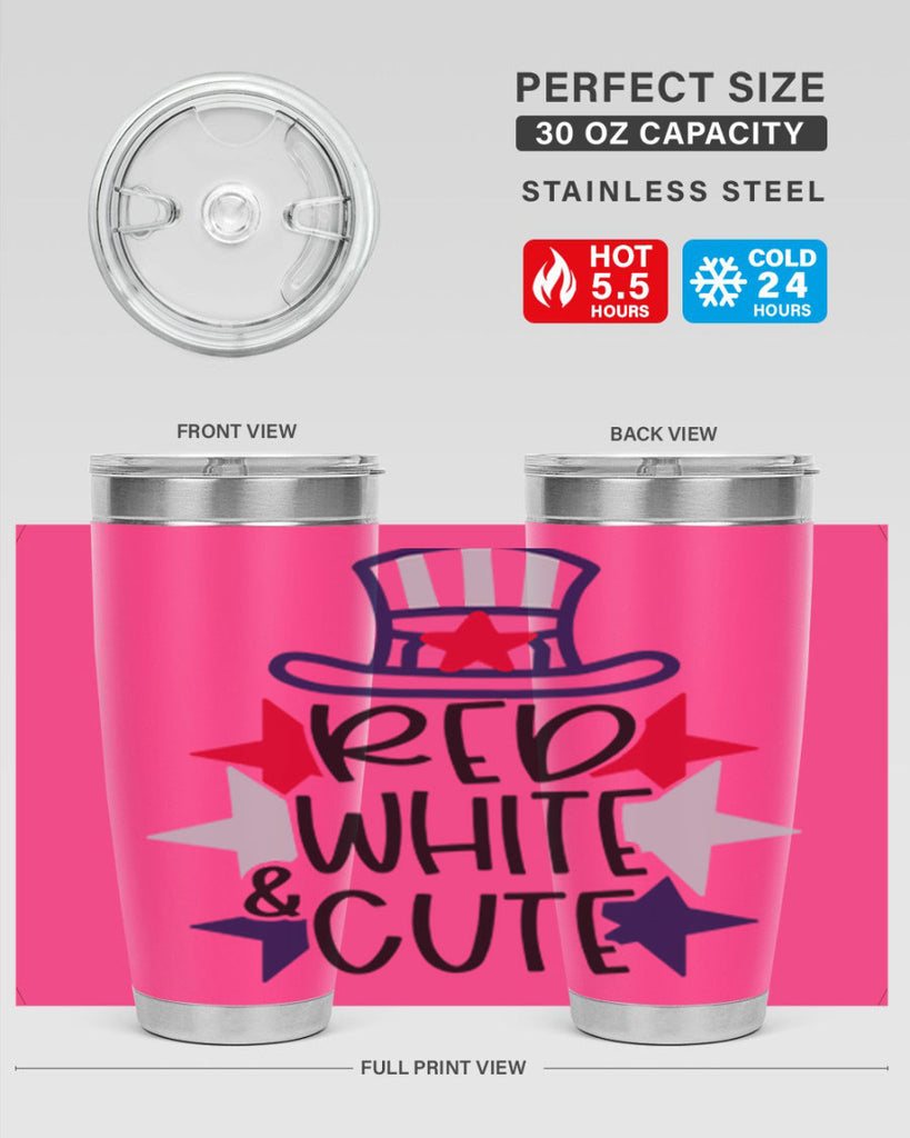 Red White Cute Style 169#- Fourt Of July- Tumbler