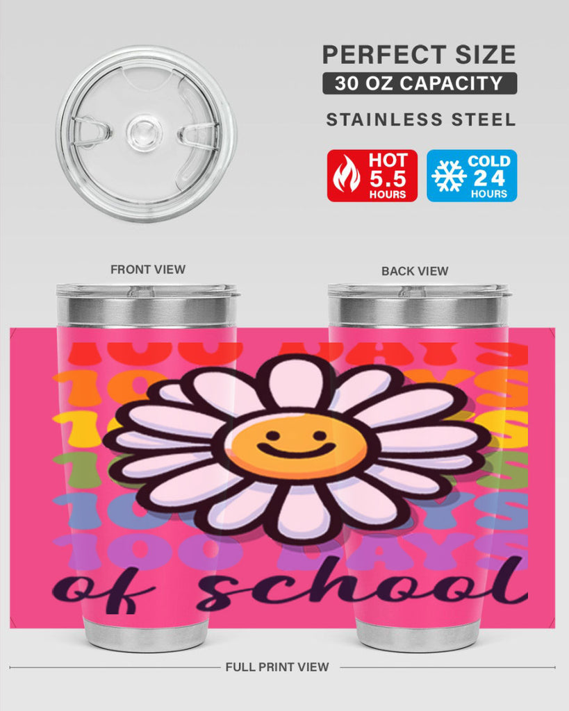 Retro Flower 100 Days Of 56#- 100 days of school- Tumbler