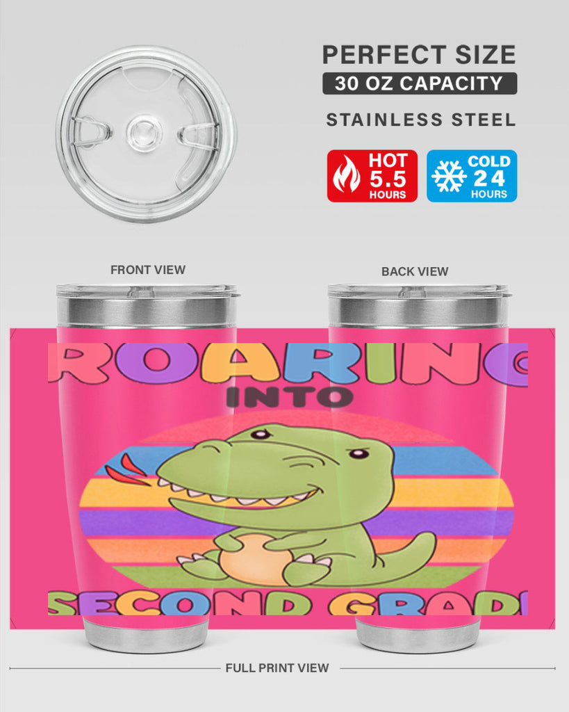 Roaring to 2nd Grade Trex 23#- second grade- Tumbler