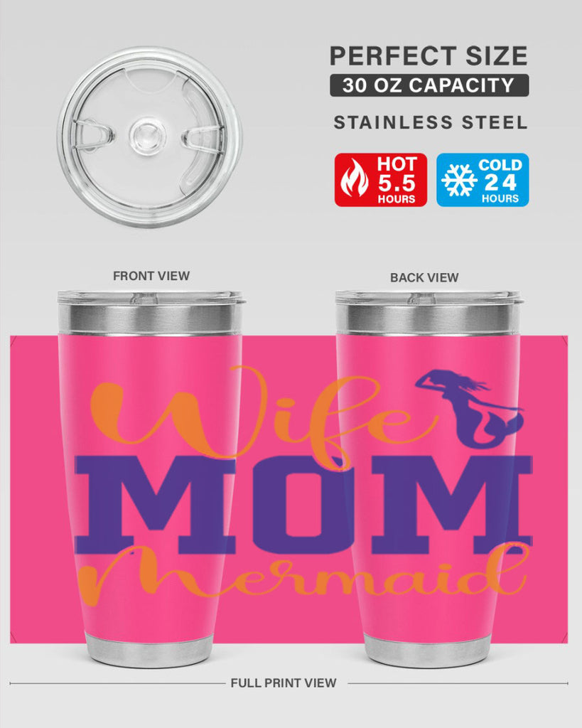 Wife Mom Mermaid 668#- mermaid- Tumbler