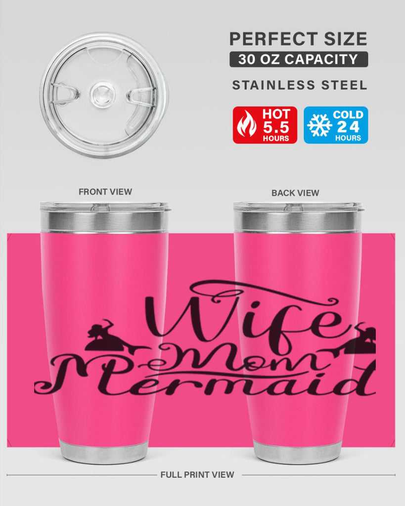 Wife Mom Mermaid 671#- mermaid- Tumbler