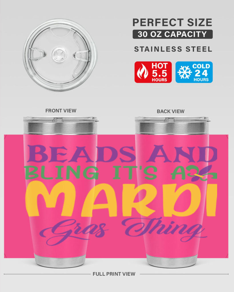 beads and bling its a mardi gras thing 86#- mardi gras- Tumbler