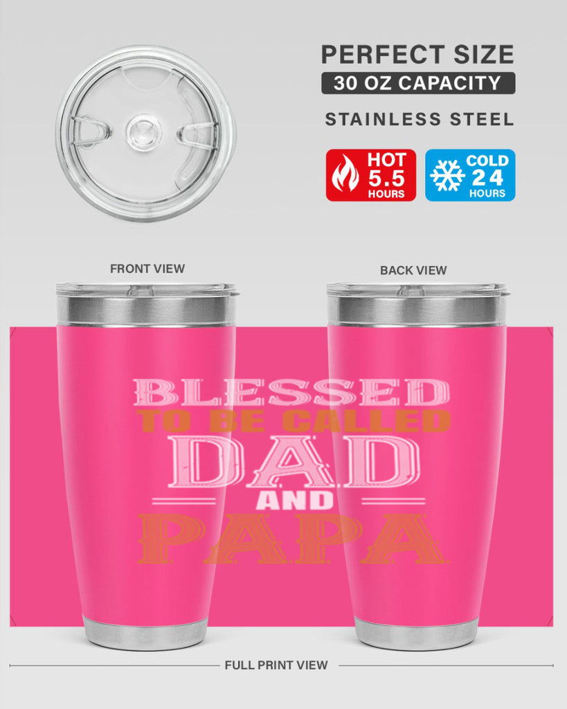 blessed to be called dad and papa 45#- grandpa - papa- Tumbler