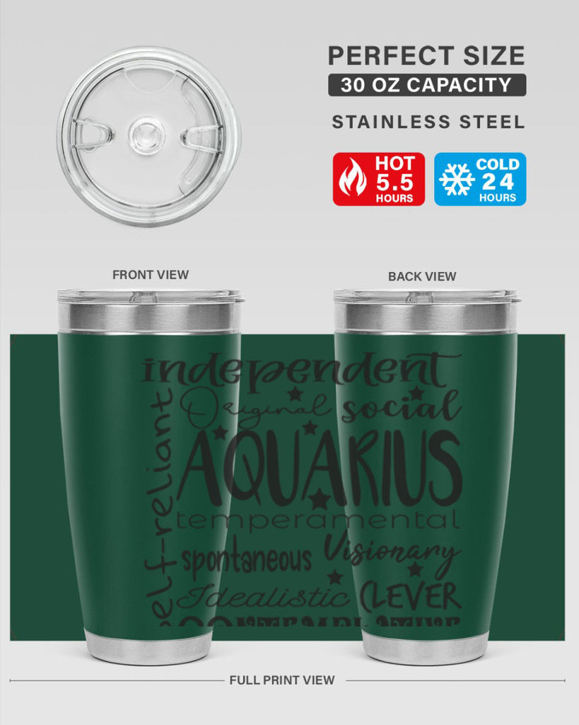 Aquarius 563#- zodiac- Tumbler