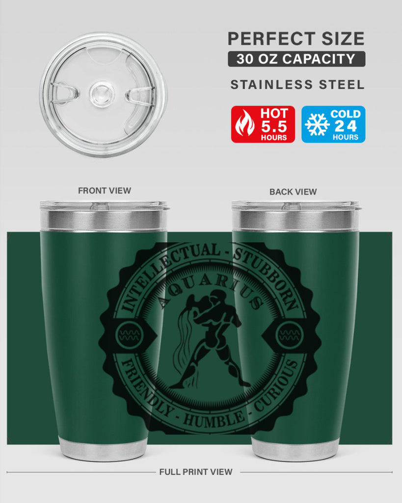 Aquarius balck 44#- zodiac- Tumbler