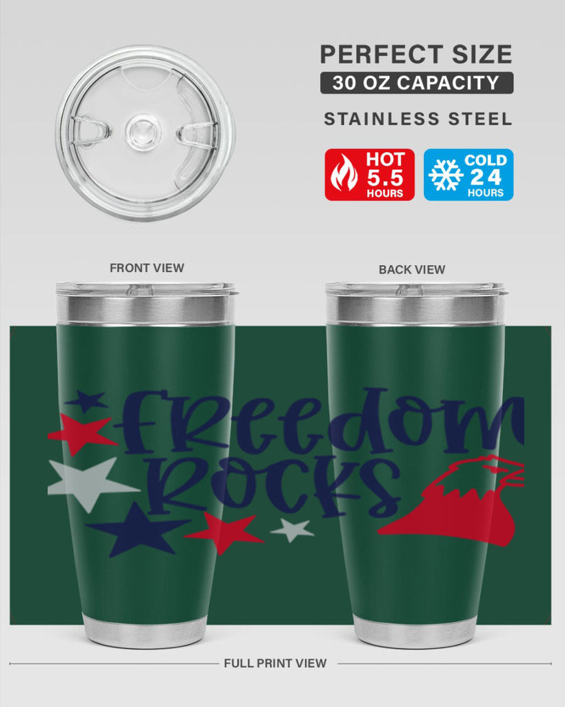 Freedom Rocks Style 148#- Fourt Of July- Tumbler
