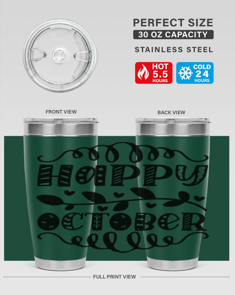 Happy October 239#- fall- Tumbler