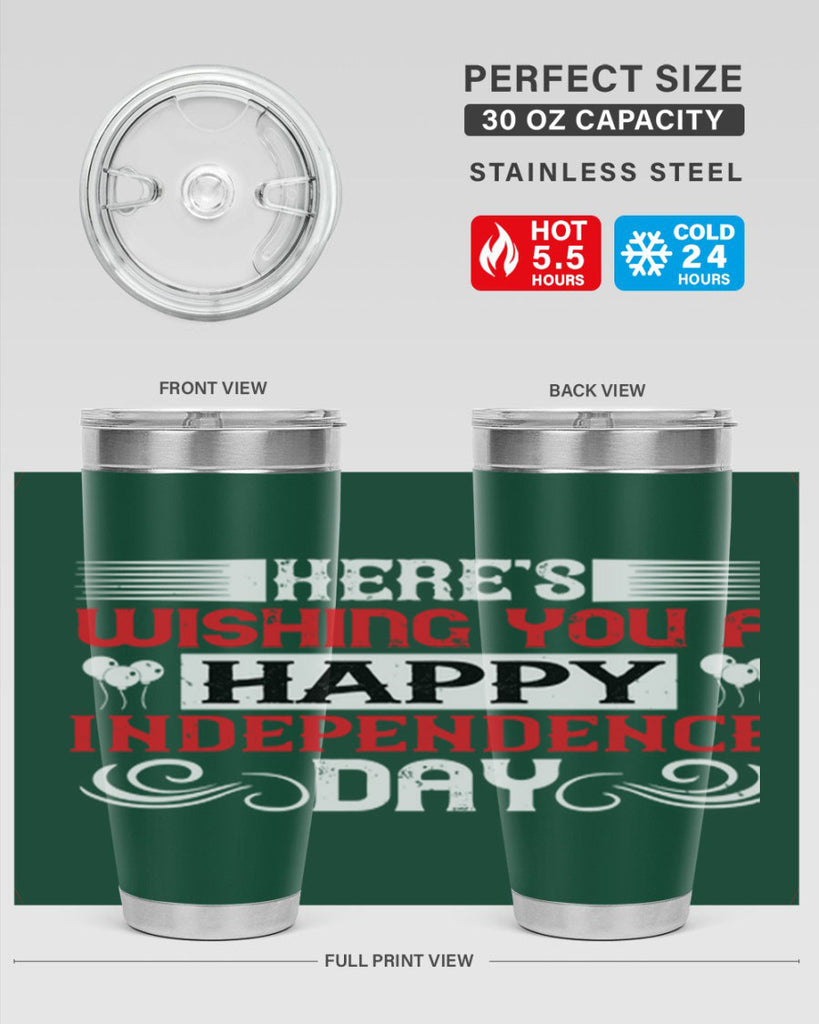 Heres wishing you a happy Independence Day Style 111#- Fourt Of July- Tumbler