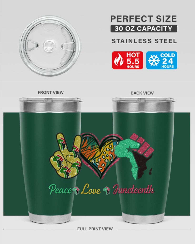 Peace Love Juneteenth Day Fist Png 8#- Juneteenth- tumbler