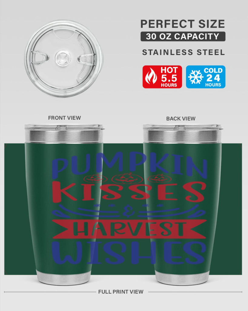 Pumpkin Kisses Harvest Wishes 522#- fall- Tumbler