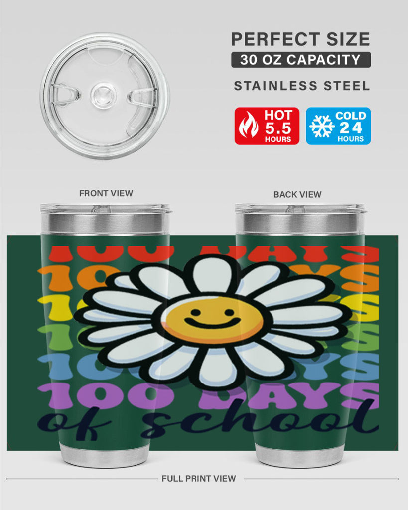 Retro Flower 100 Days Of 56#- 100 days of school- Tumbler
