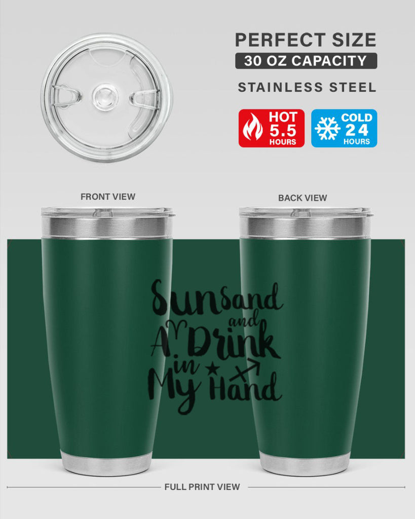 Sun Sand And A Drink In My Hand 480#- zodiac- Tumbler
