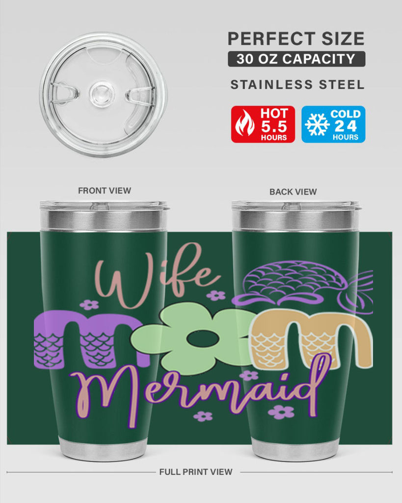 Wife Mom Mermaid 677#- mermaid- Tumbler