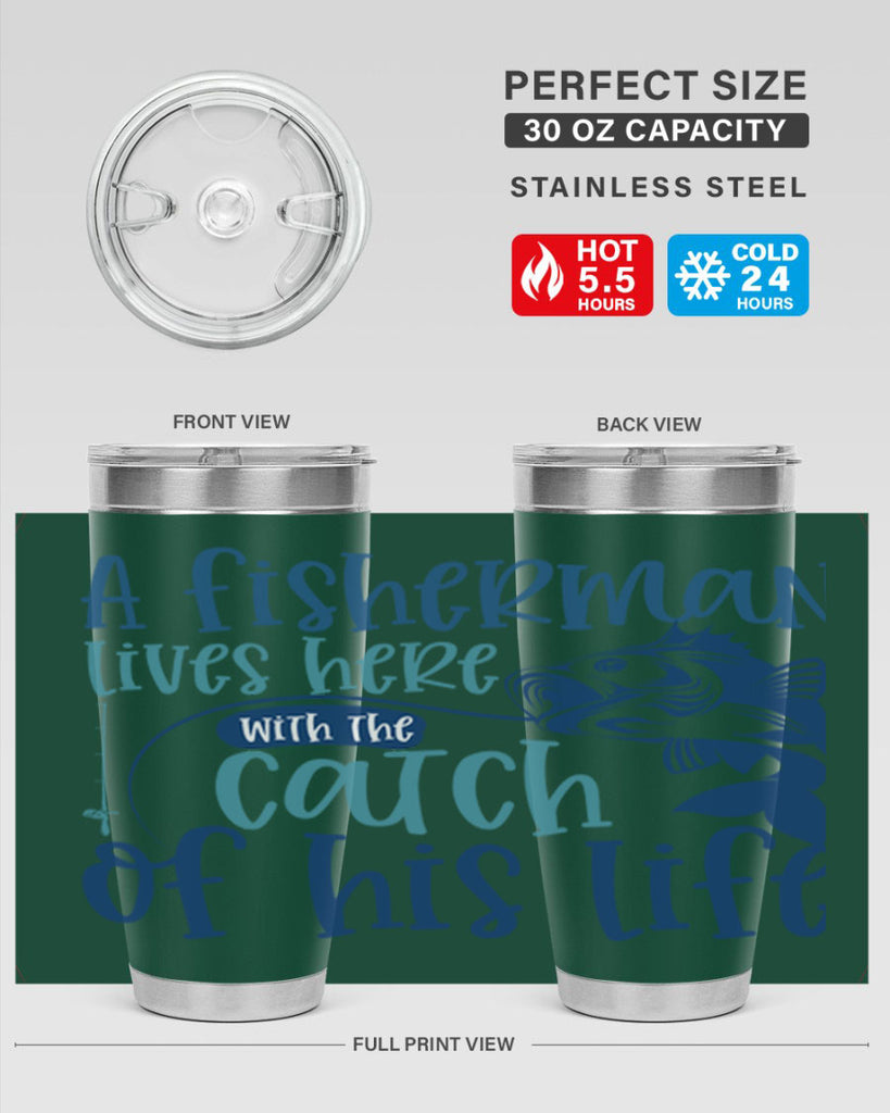 a fisherman lives here with the catch 228#- fishing- Tumbler