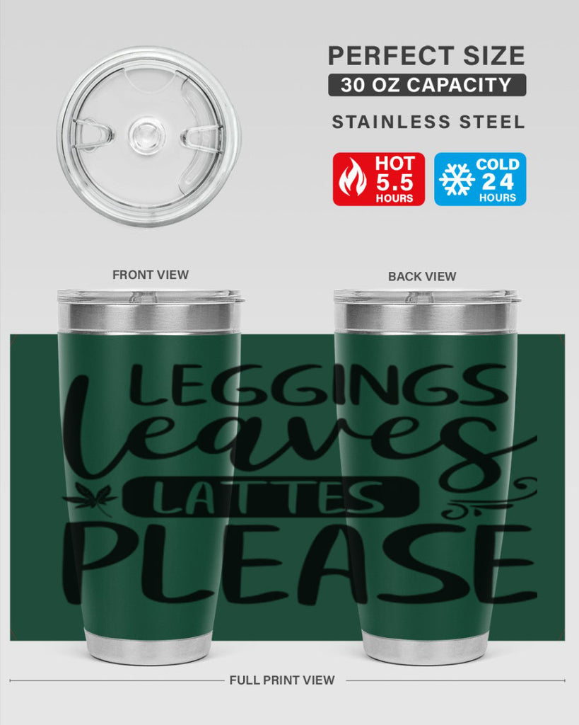leggings leaves lattes please 396#- fall- Tumbler