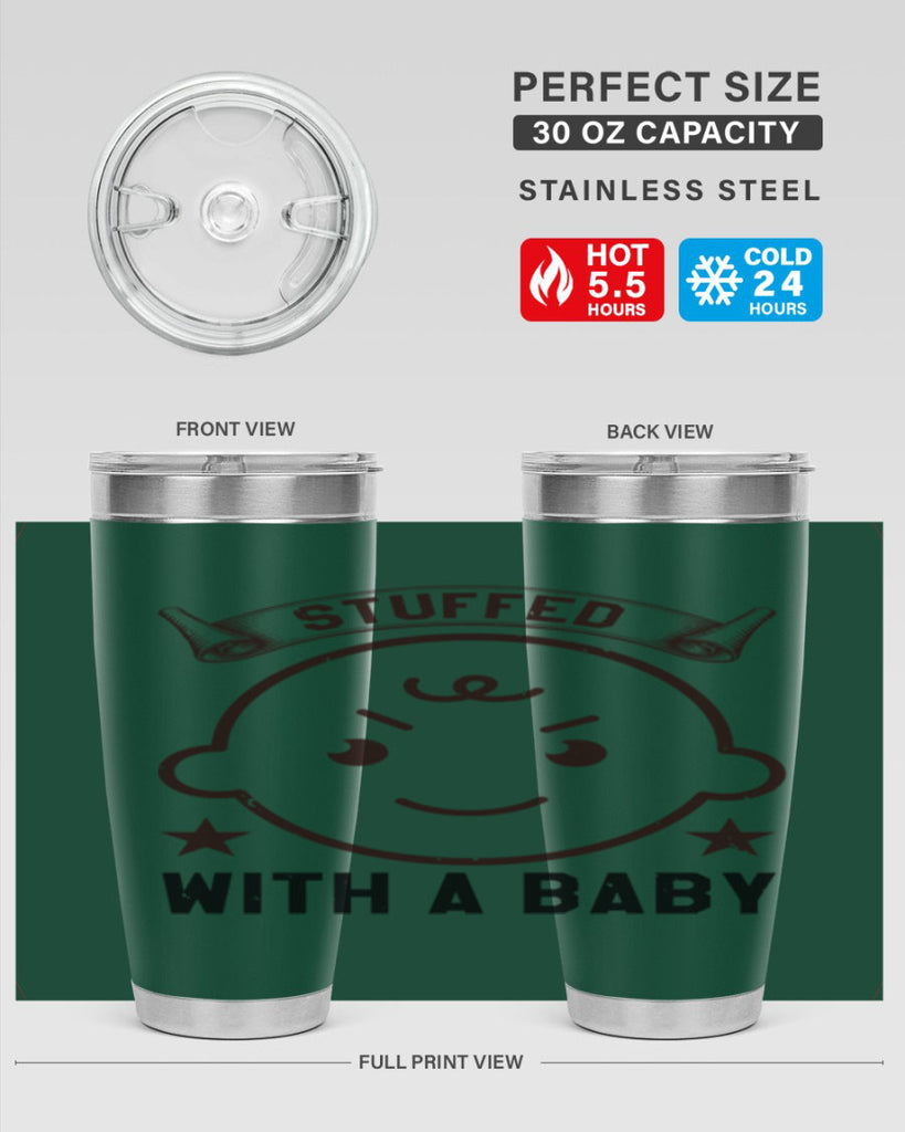 stuffed with a baby Style 14#- baby shower- tumbler