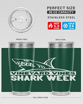 vineyard vines Shark Week Style 8#- shark  fish- Tumbler