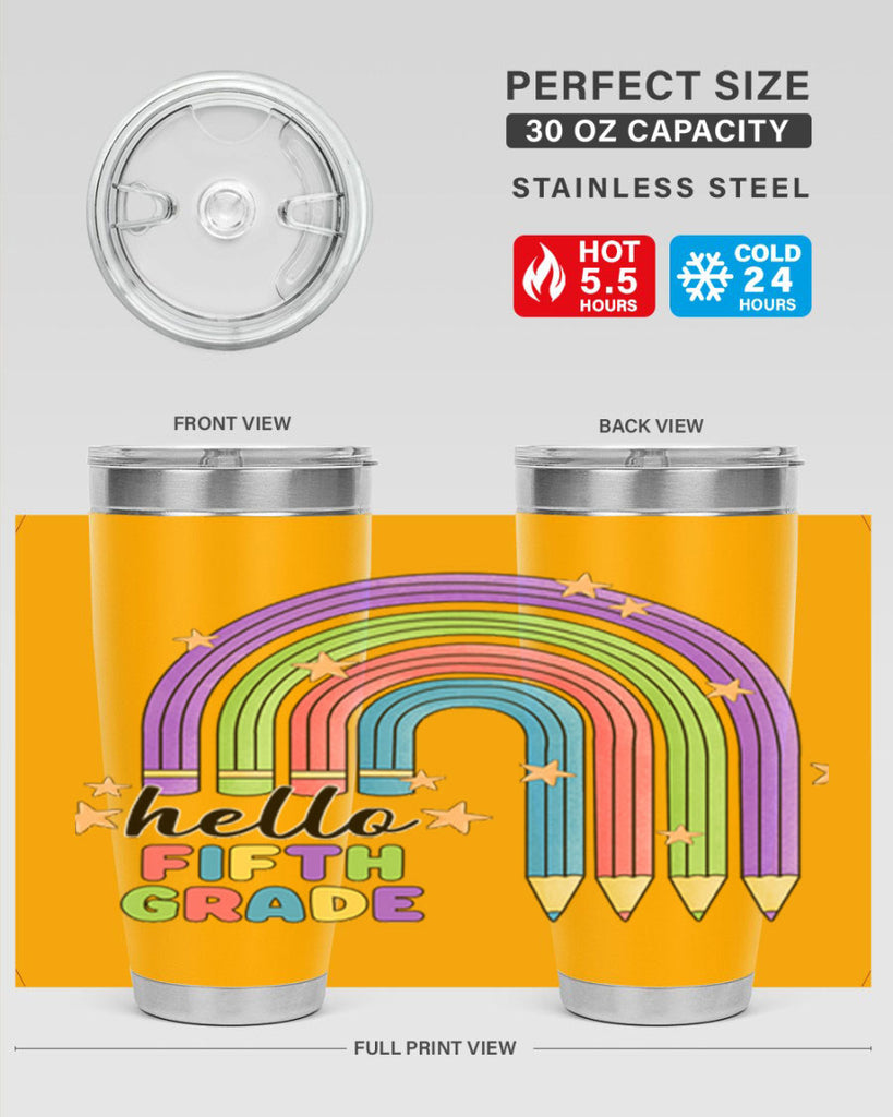 Hello 5th Grade Pencil Rainbow 13#- 5th grade- Tumbler