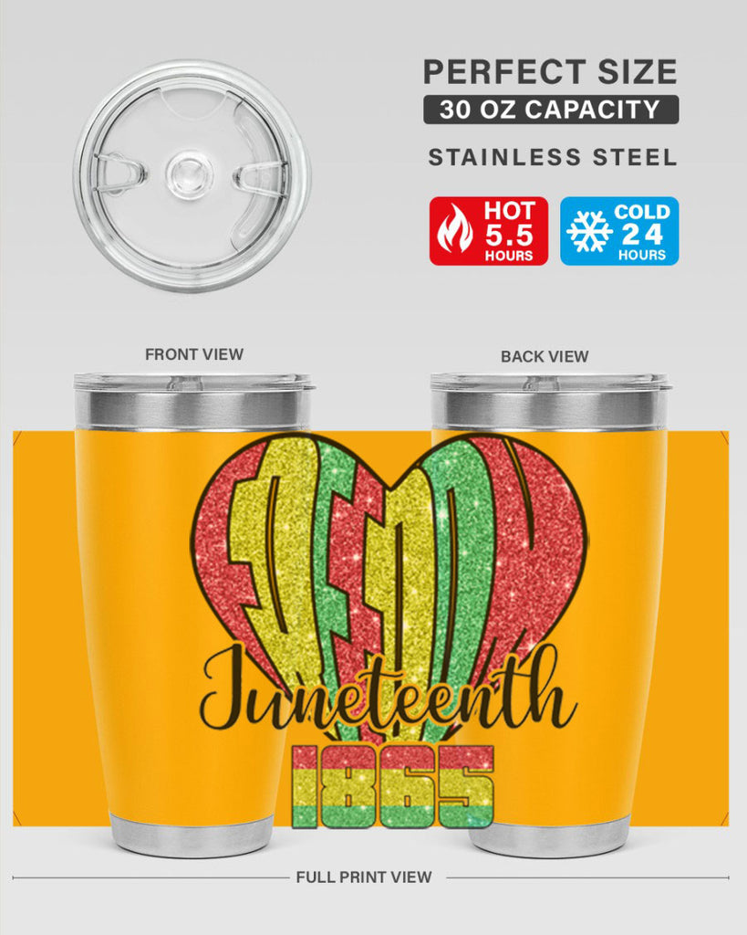Juneteenth Since 1865 Heart 20#- Juneteenth- tumbler
