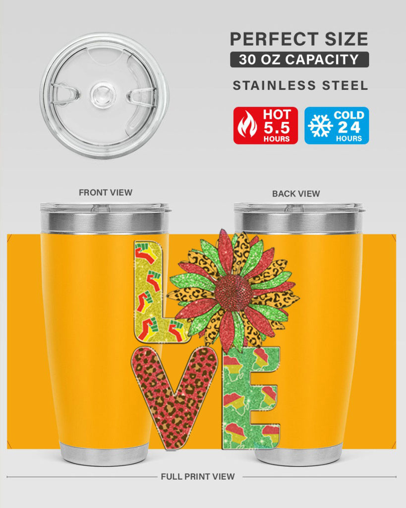 Love Juneteenth Day Fist Sunflower Png 7#- Juneteenth- tumbler