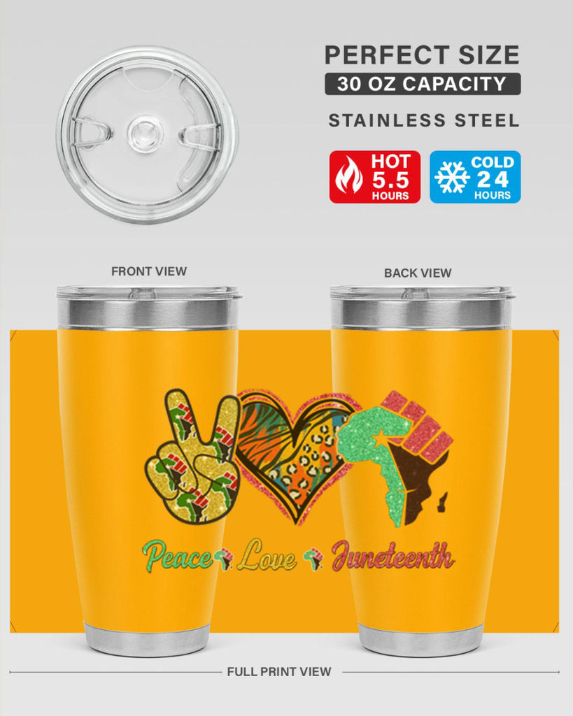Peace Love Juneteenth Day Fist Png 8#- Juneteenth- tumbler