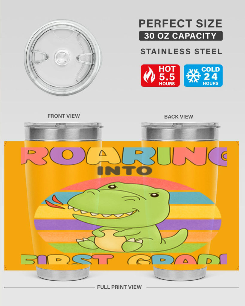 Roaring to 1st Grade Trex 2#- 1st grade- Tumbler