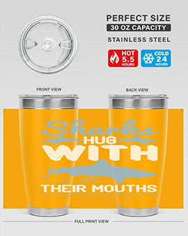 Sharks hug with their mouths Style 22#- shark  fish- Tumbler