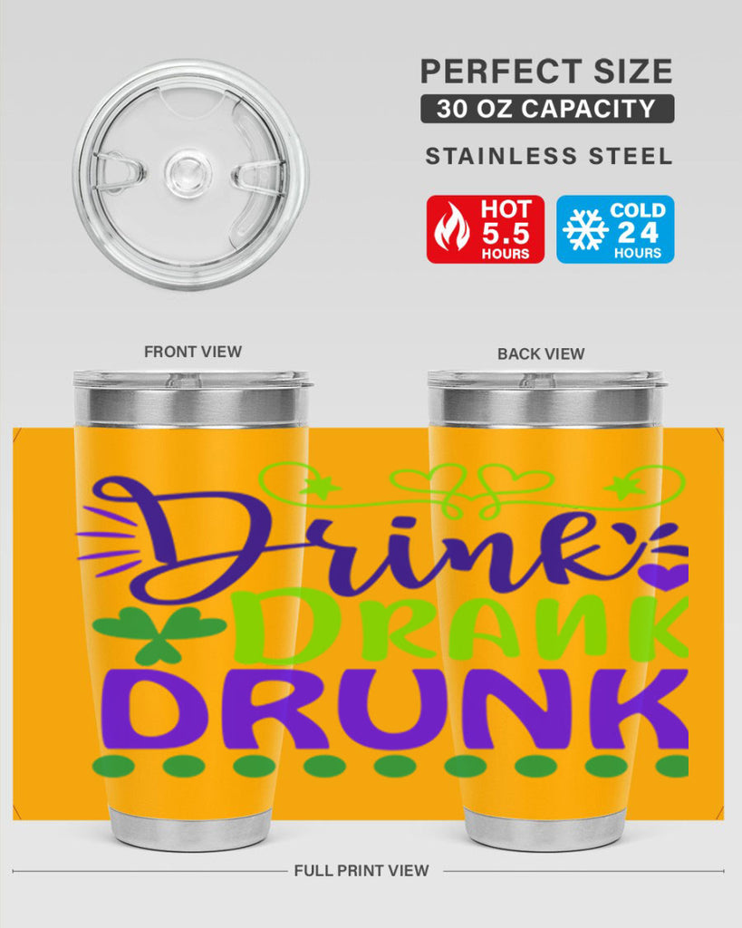 drink drank drunk 22#- mardi gras- Tumbler