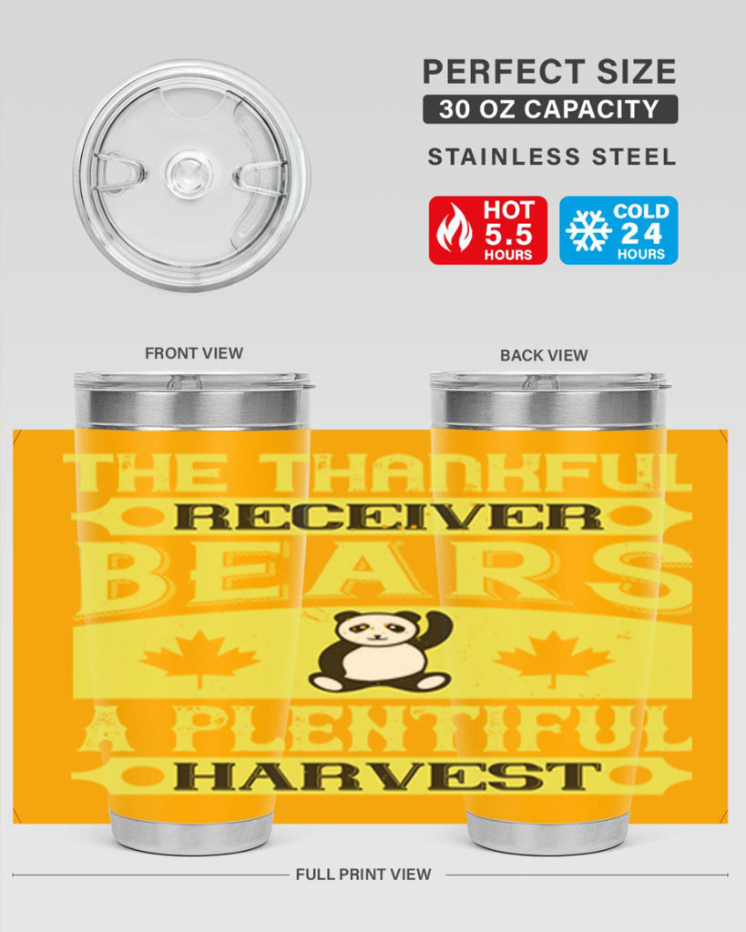 the thankful receiver bears a plentiful harvest 2#- thanksgiving- Tumbler