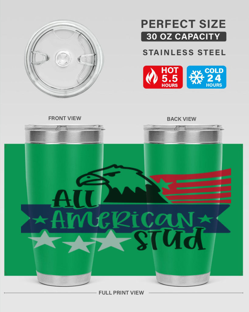 All American Stud Style 142#- Fourt Of July- Tumbler