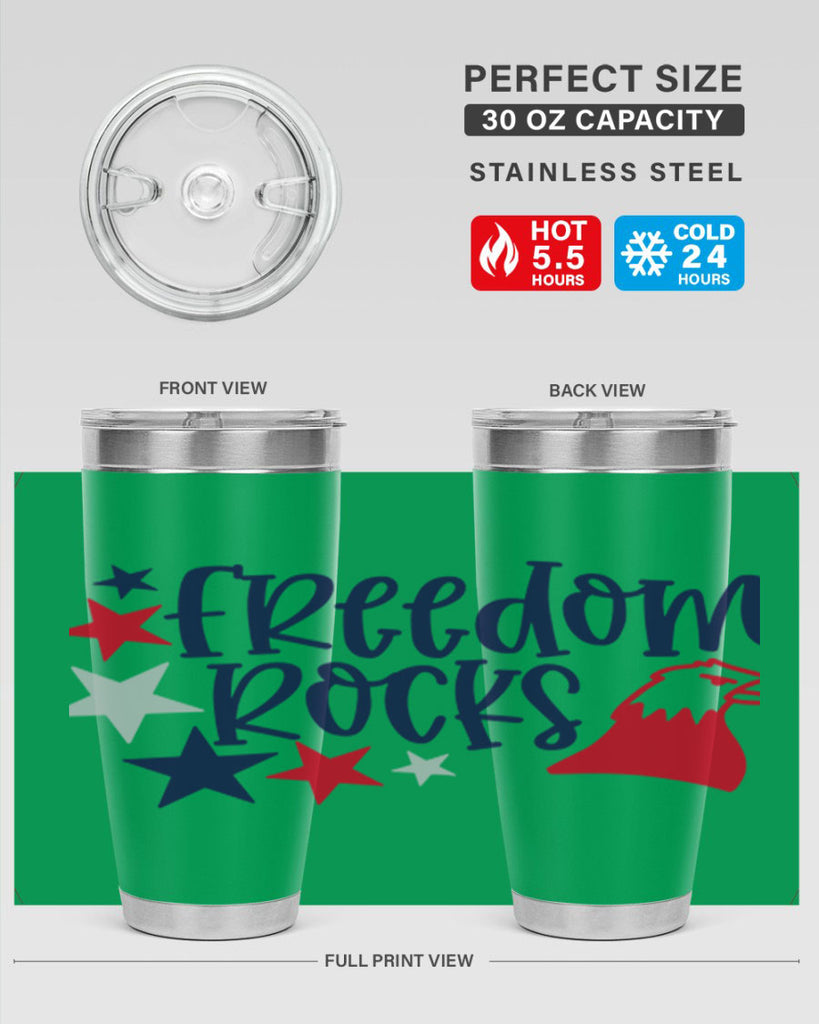 Freedom Rocks Style 148#- Fourt Of July- Tumbler