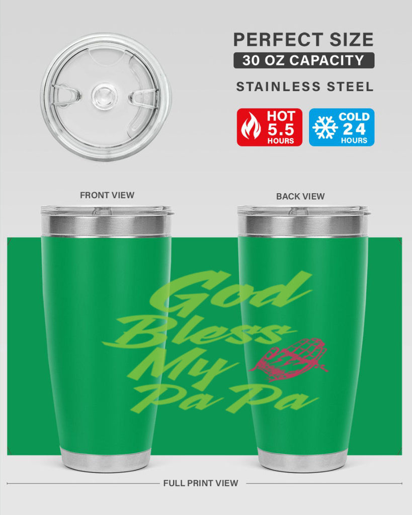 God Bless Papa 107#- grandpa - papa- Tumbler