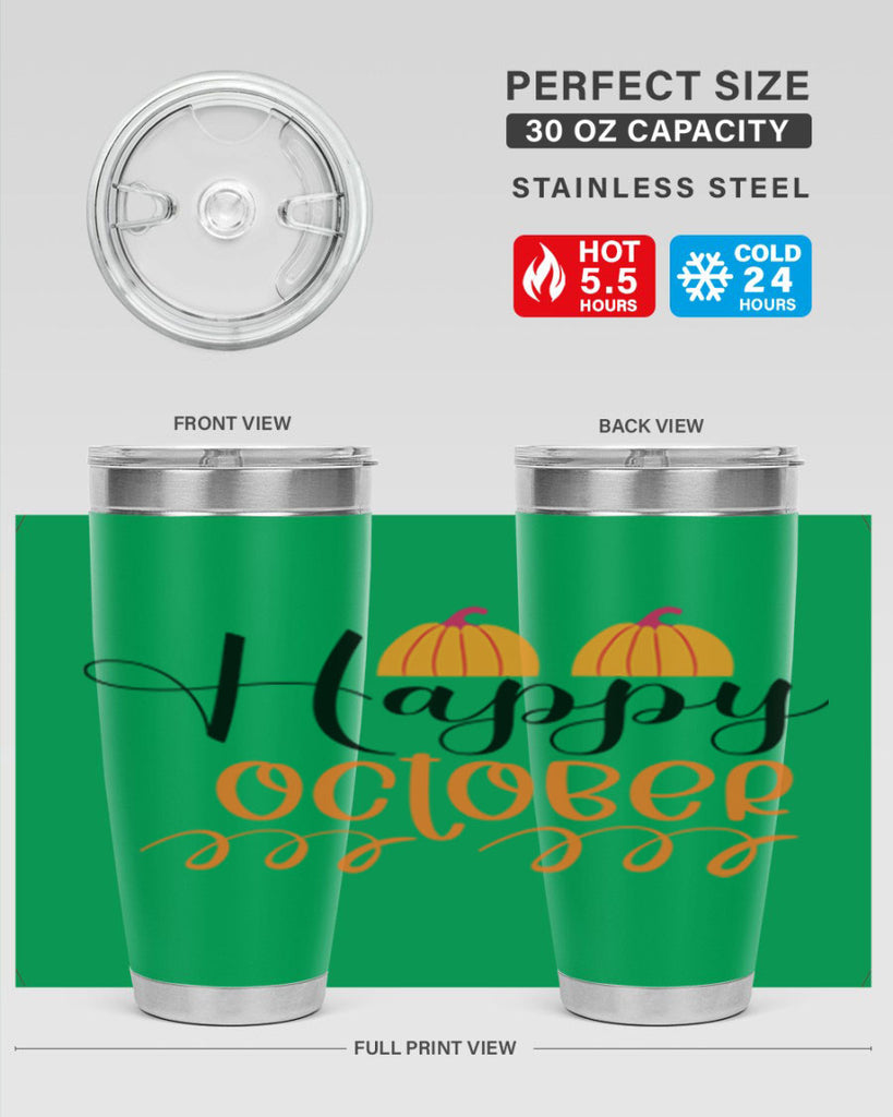 Happy October 238#- fall- Tumbler