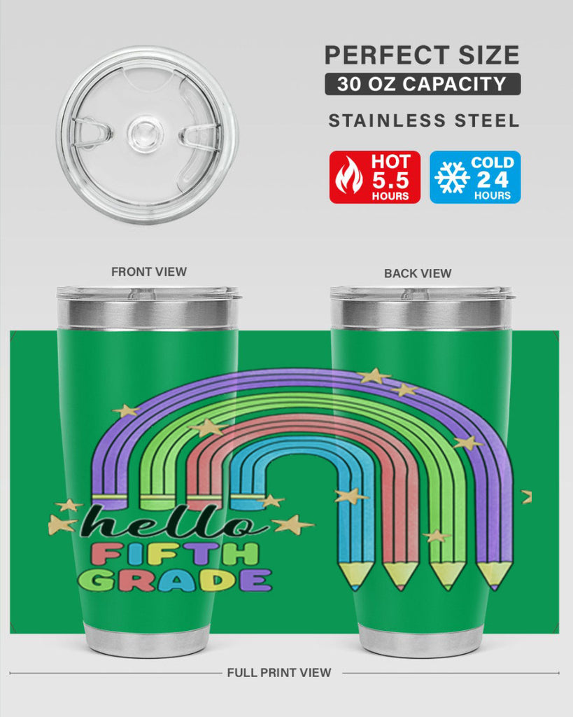 Hello 5th Grade Pencil Rainbow 13#- 5th grade- Tumbler