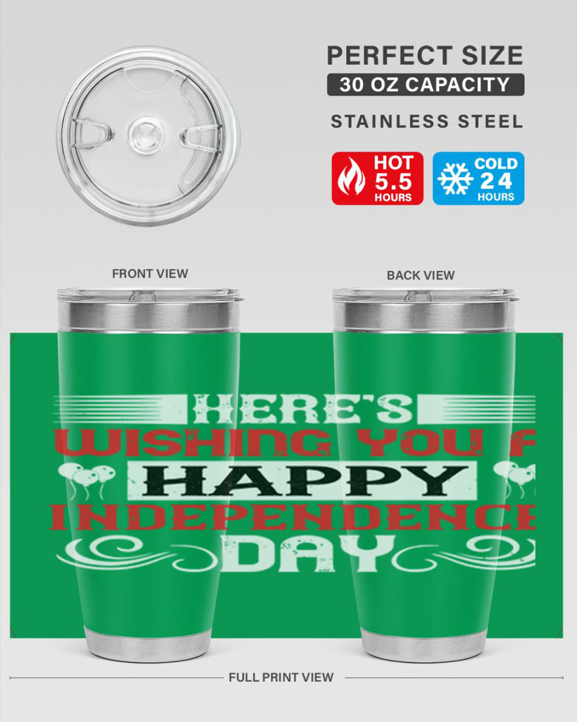 Heres wishing you a happy Independence Day Style 111#- Fourt Of July- Tumbler
