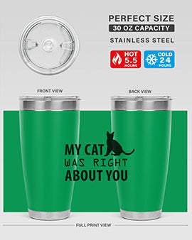 My Cat Was Right Style 72#- cat- Tumbler